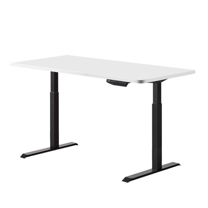 Standing Desk Adjustable Height Desk Dual Motor Electric Black Frame White Desk Top 120cm