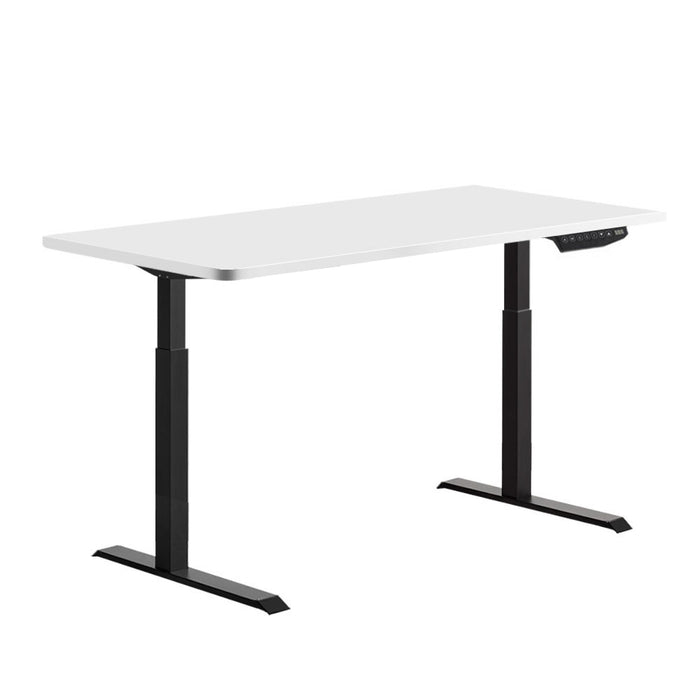 Standing Desk Adjustable Height Desk Dual Motor Electric Black Frame White Desk Top 120cm