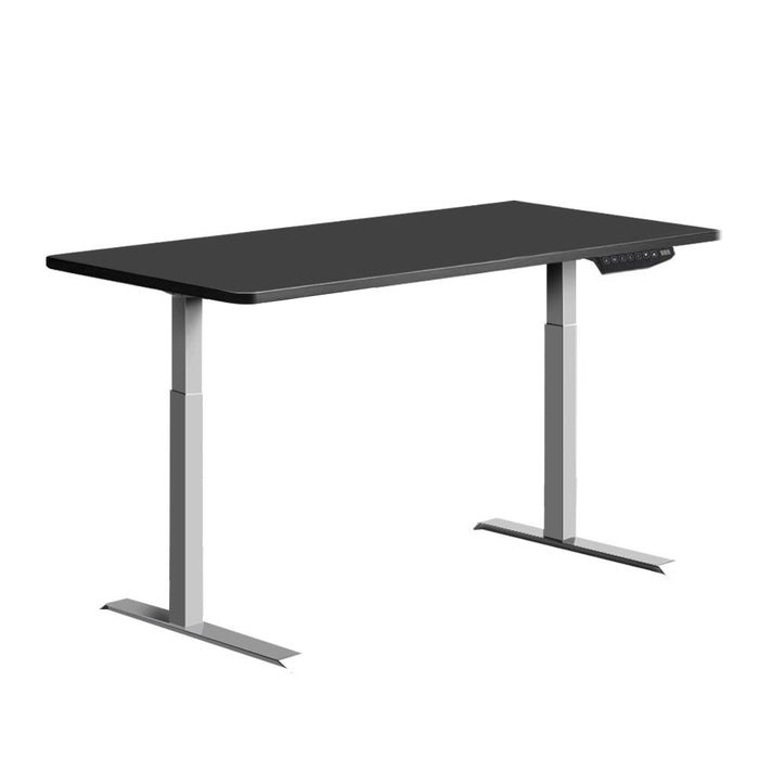 Standing Desk Adjustable Height Desk Dual Motor Electric Grey Frame Black Desk Top 120cm