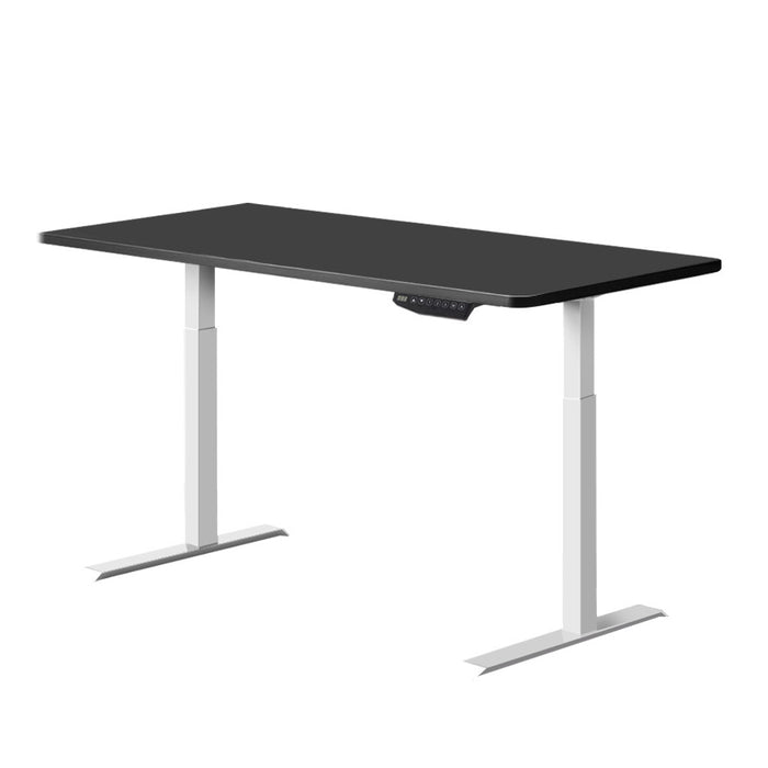 Standing Desk Adjustable Height Desk Dual Motor Electric White Frame Black Desk Top 120cm