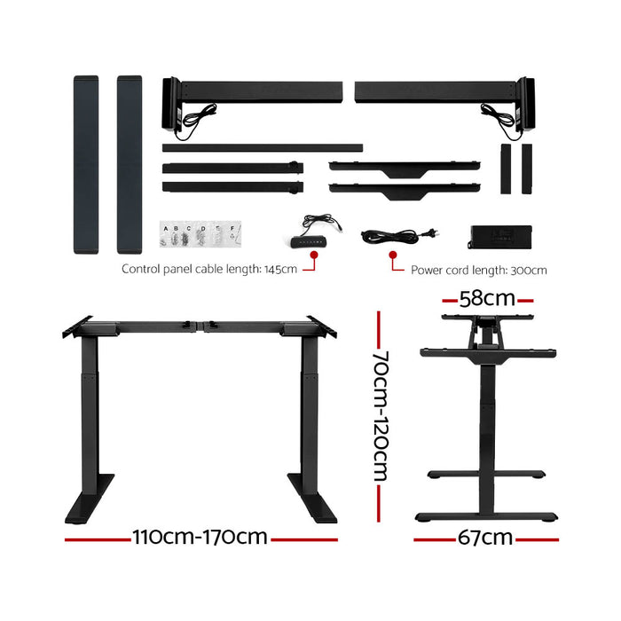 Standing Desk Electric Height Adjustable Sit Stand Desks Black 140cm