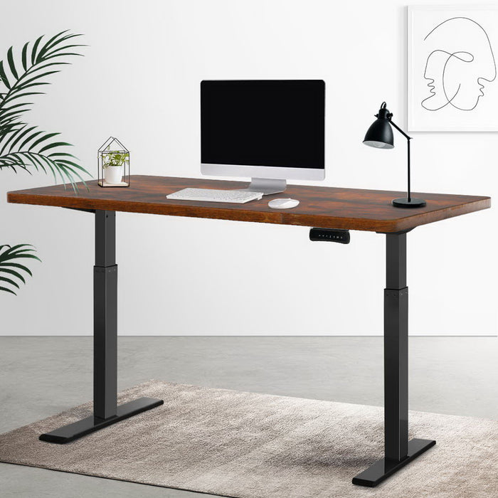 Standing Desk Electric Adjustable Sit Stand Desks Black Brown 140cm