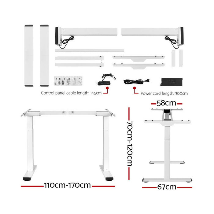 Standing Desk Electric Height Adjustable Sit Stand Desks White Black