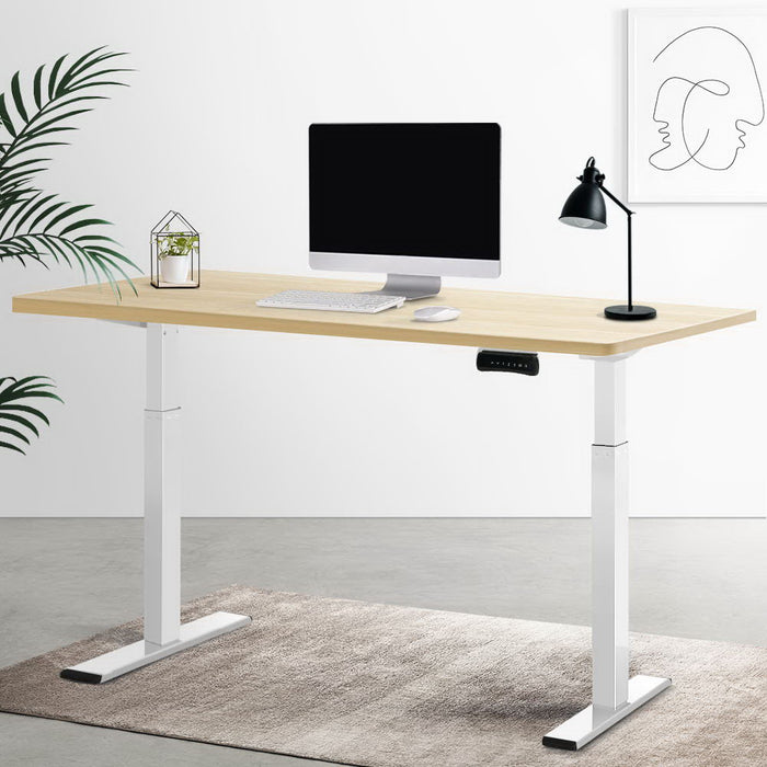 Standing Desk Electric Height Adjustable Sit Stand Desks White Oak