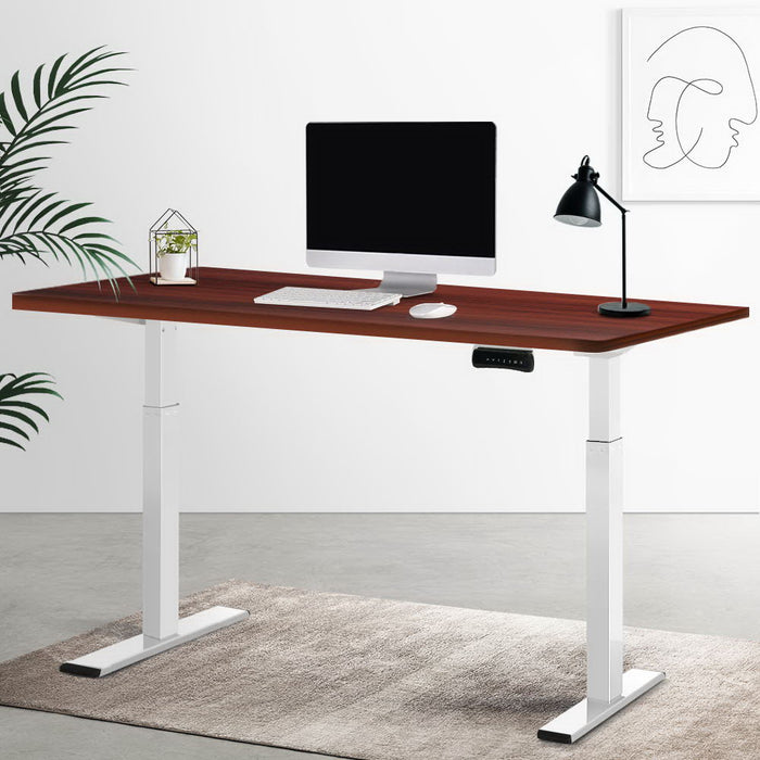 Standing Desk Electric Height Adjustable Sit Stand Desks White Walnut