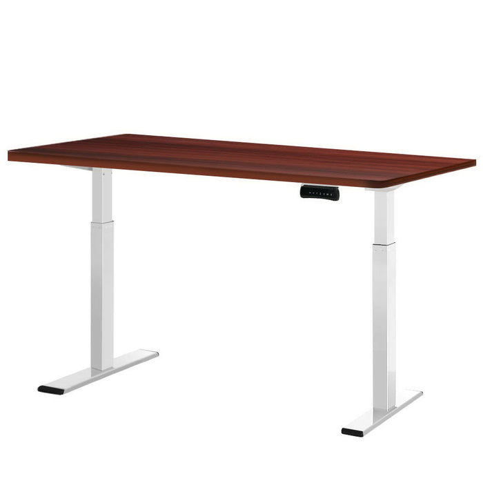 Standing Desk Electric Adjustable Sit Stand Desks White Walnut 140cm