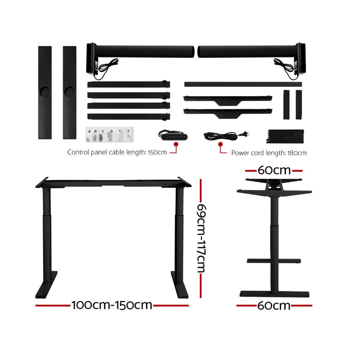 Electric Standing Desk Gaming Desks Sit Stand Table RGB Light Home Office