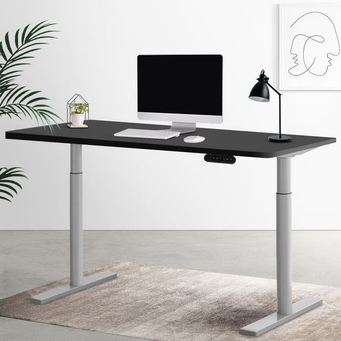 Electric Standing Desk Motorised Adjustable Sit Stand Desks Grey Black