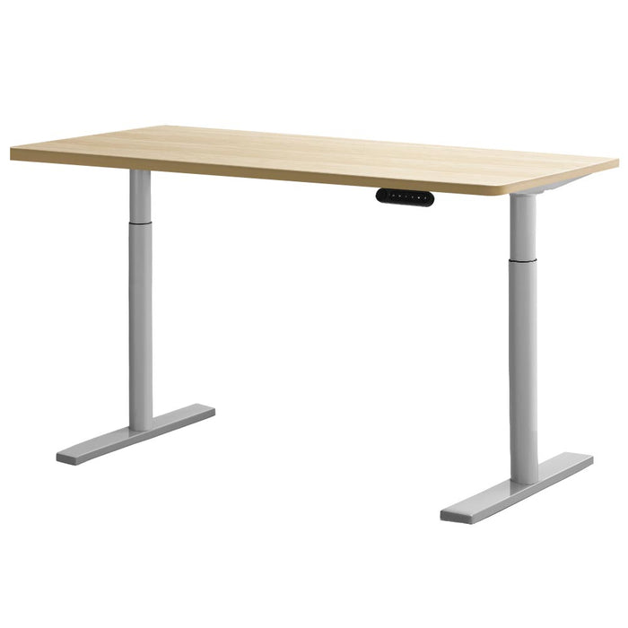 Electric Standing Desk Motorised Adjustable Sit Stand Desks Grey Oak