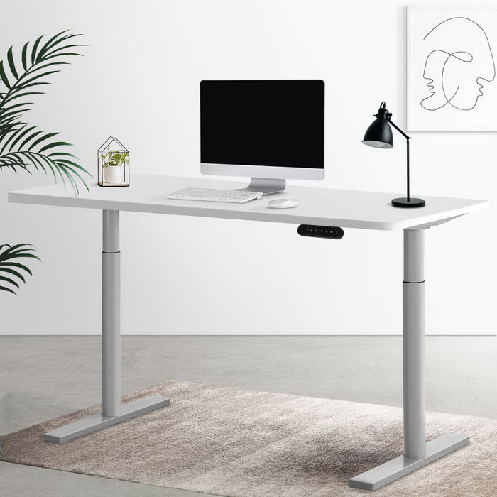 Electric Standing Desk Motorised Adjustable Sit Stand Desks Grey White