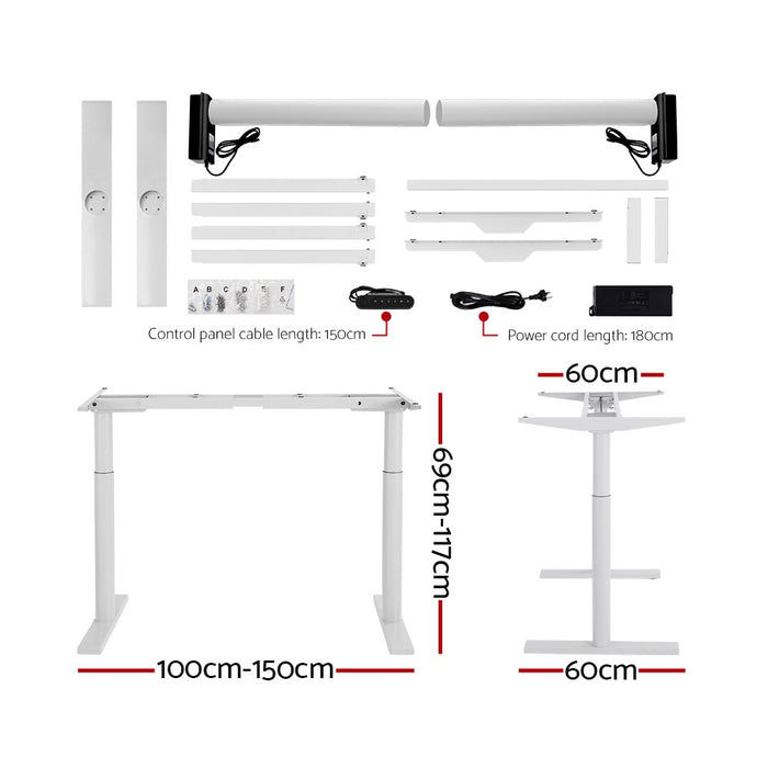 Electric Standing Desk Height Adjustable Sit Stand Desks White Black