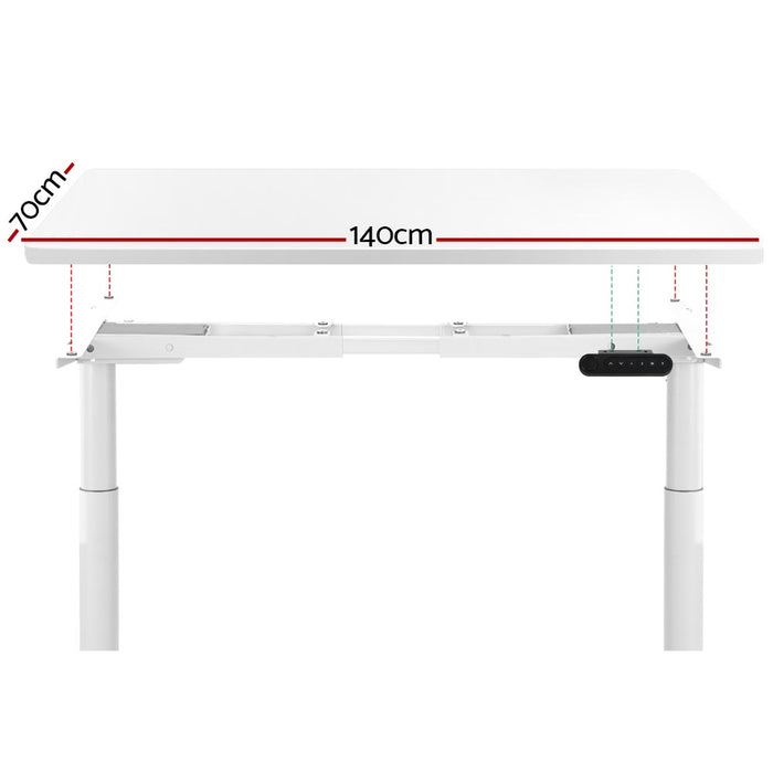 Electric Standing Desk Height Adjustable Sit Stand Desks White 140cm