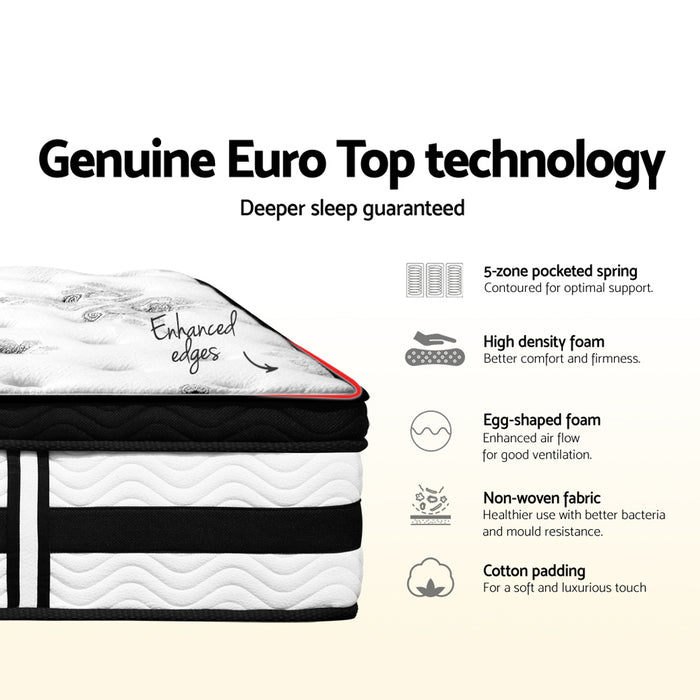 Algarve Euro Top Pocket Spring Mattress 34cm Thick King