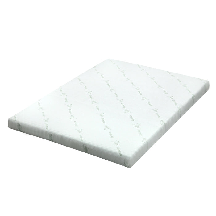 Cool Gel Memory Foam Mattress Topper w/Bamboo Cover 10cm - Queen