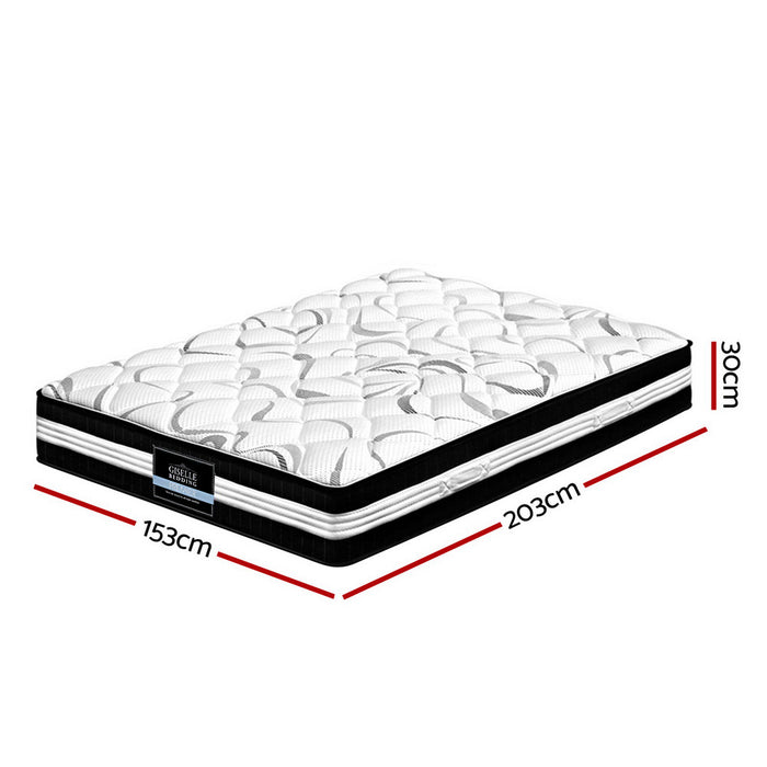 QUEEN - Mykonos Euro Top Pocket Spring Mattress 30cm Thick Queen