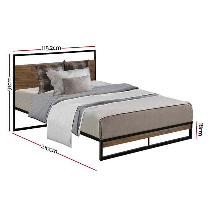 Metal Bed Frame King Single Size Mattress Base Platform Foundation Dane