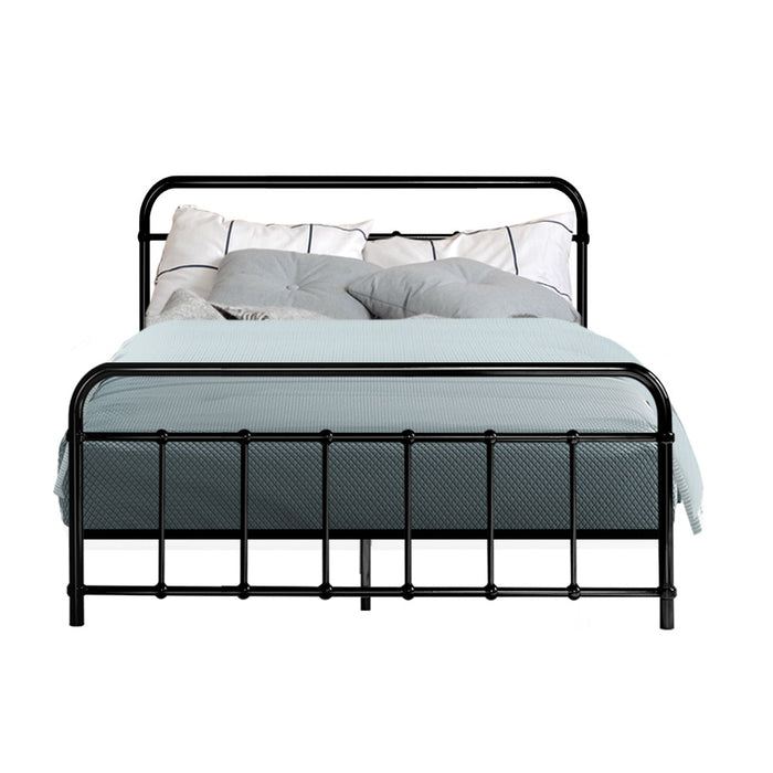 LEO Metal Bed Frame - Double (Black)