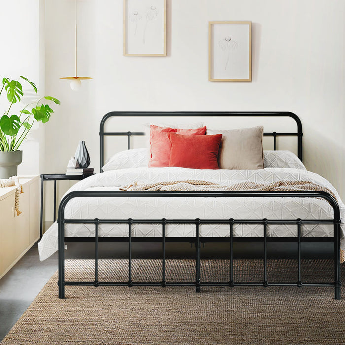 LEO Metal Bed Frame - Double (Black)