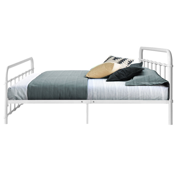 LEO Metal Bed Frame - Double (White)