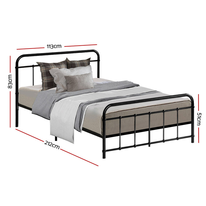 LEO Metal Bed Frame KS King Single - Black