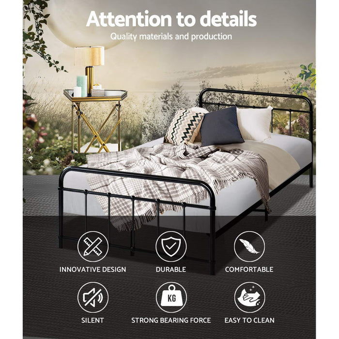 LEO Metal Bed Frame KS King Single - Black