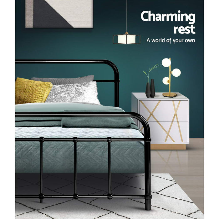 LEO Metal Bed Frame KS King Single - Black