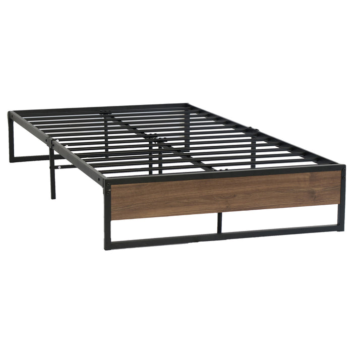 Metal Bed Frame King Single Size Wooden Mattress Base Platform Black OSLO