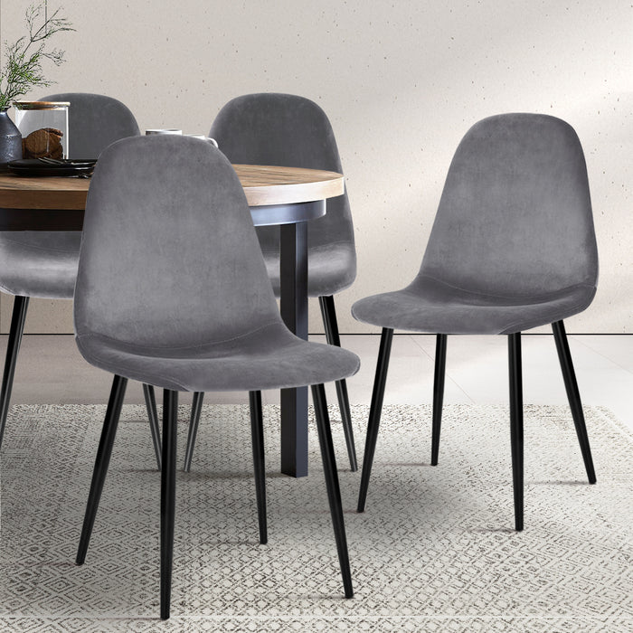 4 X Dining Chairs Dark Grey