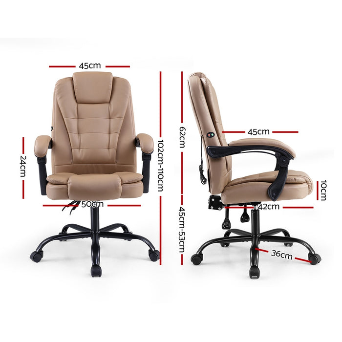 Massage Office Chair PU Leather Recliner Computer Gaming Chairs Espresso