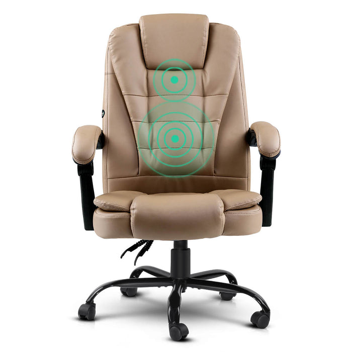 Massage Office Chair PU Leather Recliner Computer Gaming Chairs Espresso