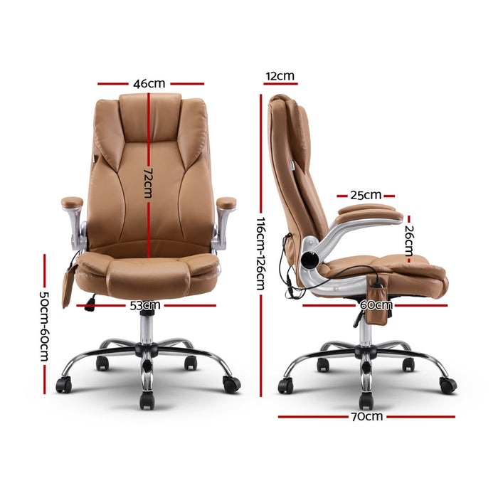 Massage Office Chair Gaming Chair Computer Desk Chair 8 Point Vibration Espresso