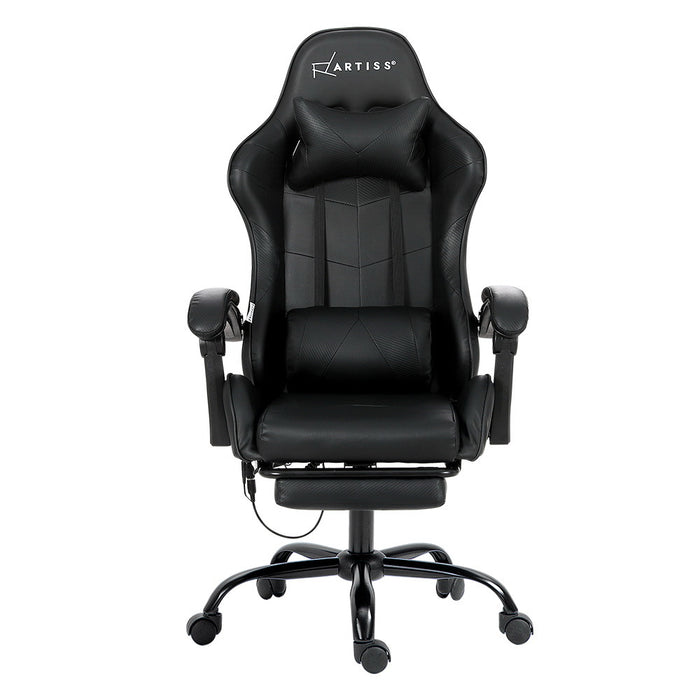 Gaming Office Chair Racing Massage Computer Seat Footrest Leather