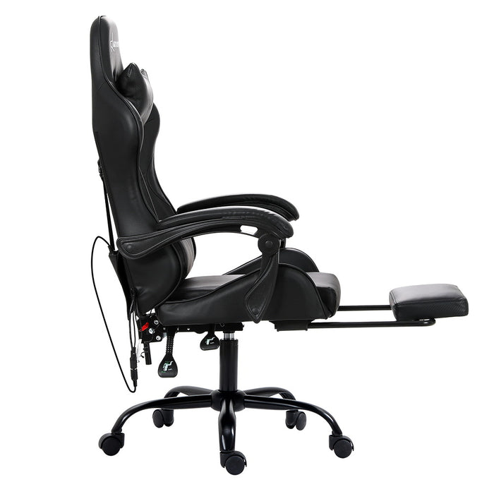 Gaming Office Chair Racing Massage Computer Seat Footrest Leather