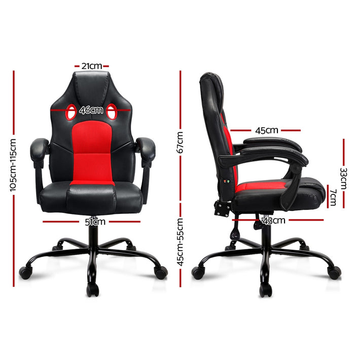 Massage Office Chair Gaming Computer Seat Recliner Racer Red