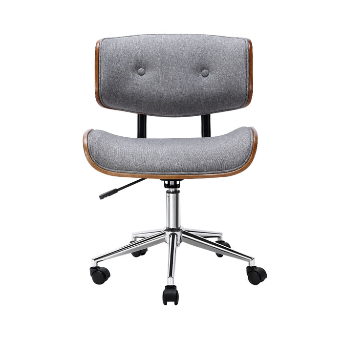 Wooden Fabric Office Chair Grey