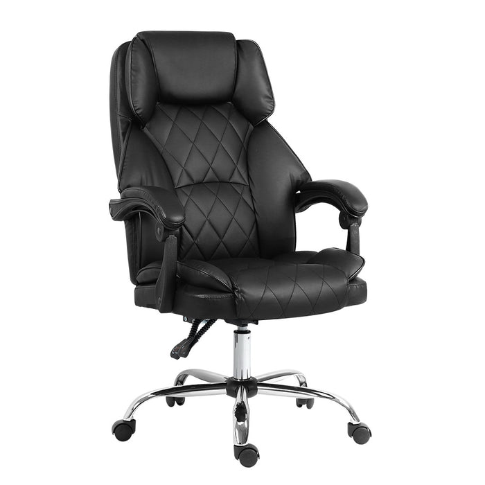 Executive Office Chair Leather Gaming Computer Desk Chairs Recliner Black