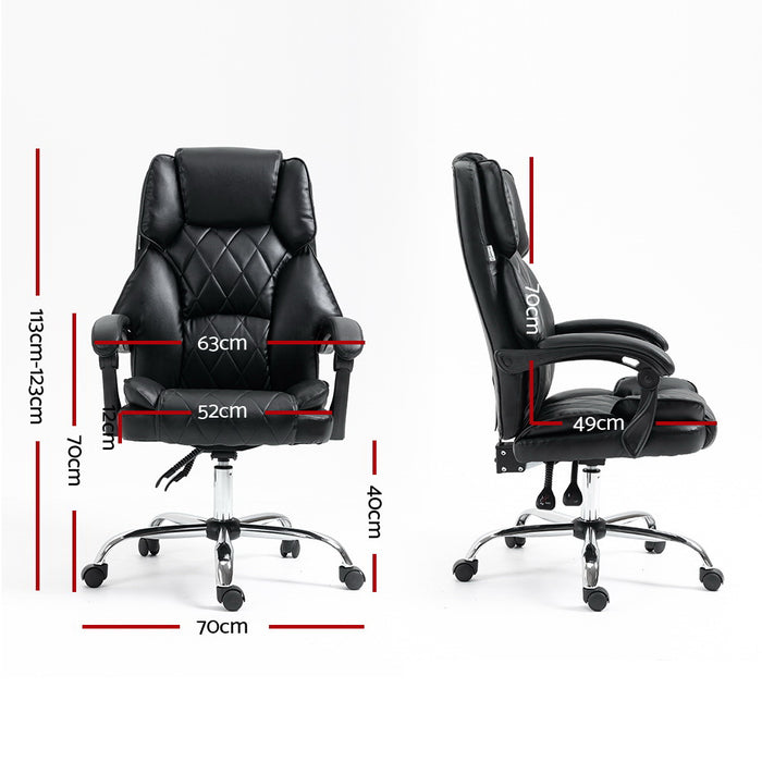 Executive Office Chair Leather Gaming Computer Desk Chairs Recliner Black