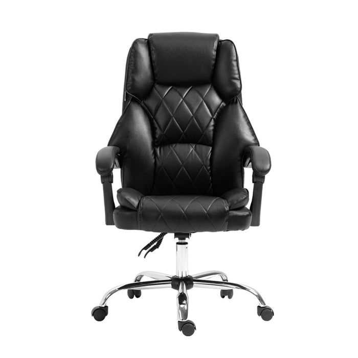 Executive Office Chair Leather Gaming Computer Desk Chairs Recliner Black