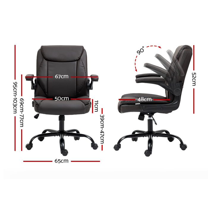 Office Chair Gaming Computer Executive Chairs Leather Tilt Swivel Brown