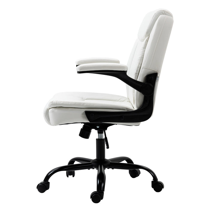 Office Chair Leather Computer Executive Chairs Gaming Study Desk White