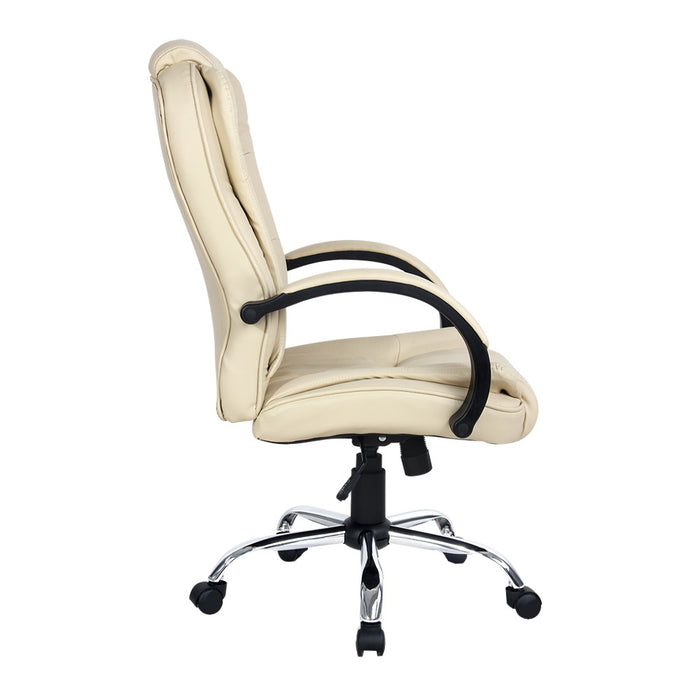 Office Chair Gaming Computer Chairs Executive PU Leather Seat Beige