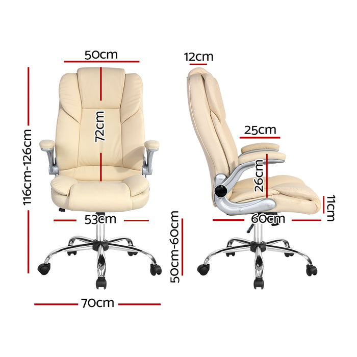 Kea Executive Office Chair Leather Beige