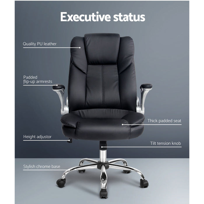 Kea Executive Office Chair Leather Black