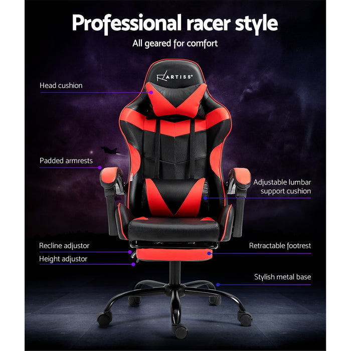 Office Chair Gaming Computer Executive Chairs Racing Seat Recliner Red