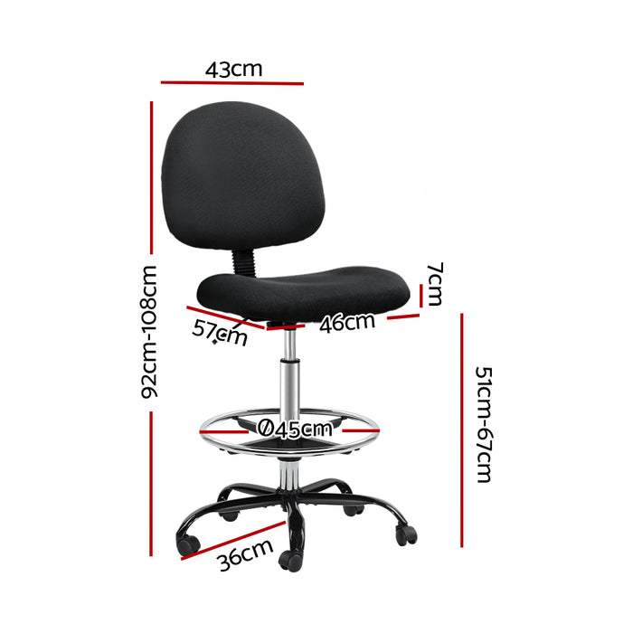 Office Chair Veer Drafting Stool Fabric Chairs Black