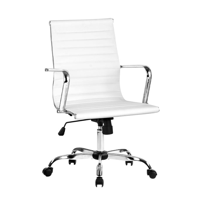 Gaming Office Chair Computer Desk Chairs Home Work Study White Mid Back