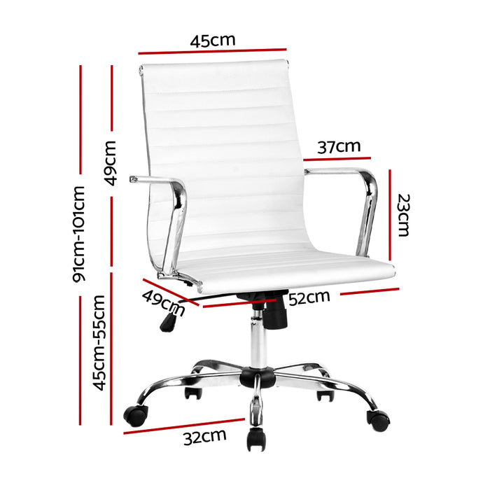 Gaming Office Chair Computer Desk Chairs Home Work Study White Mid Back