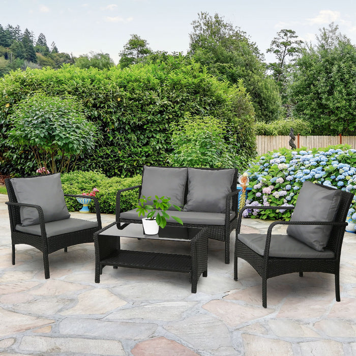 Outdoor Furniture Lounge Table Chairs Garden Patio Wicker Sofa Set