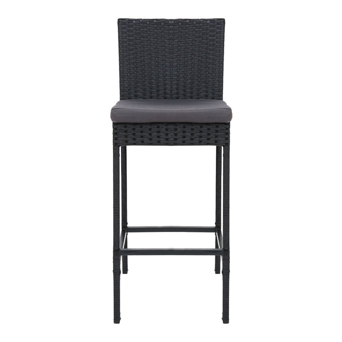 Set of 2 Outdoor Bar Stools Dining Chairs Wicker Furniture