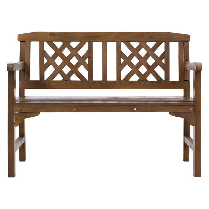 Wooden Garden Bench 2 Seat Patio Furniture Timber Outdoor Lounge Chair Natural